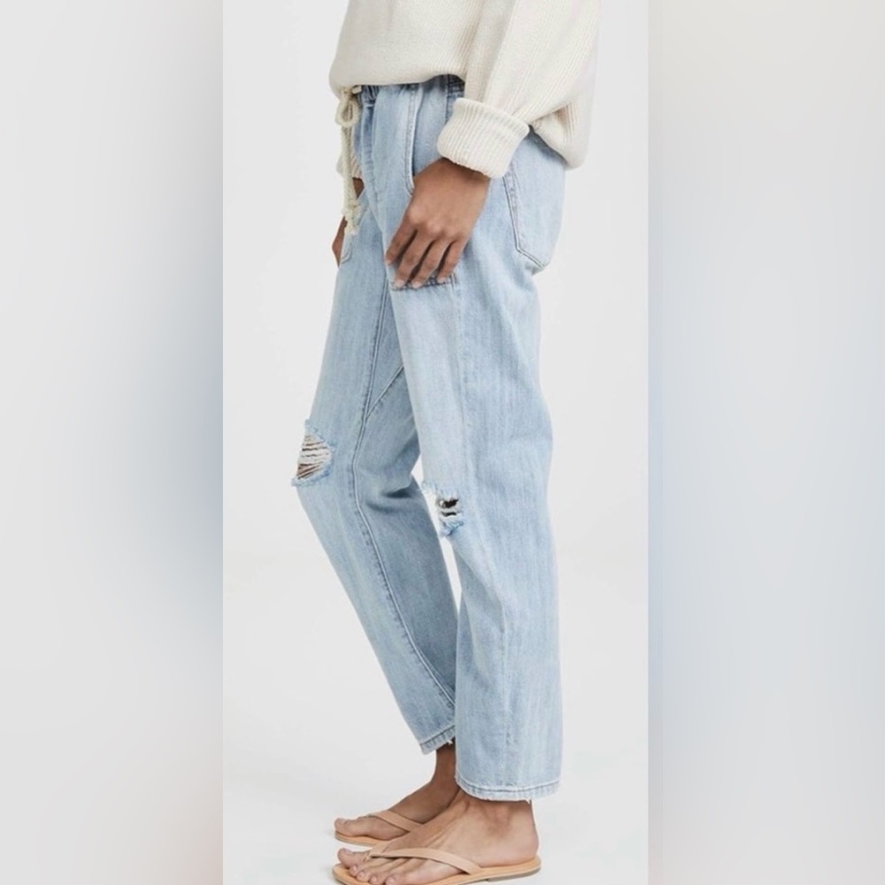 One Teaspoon ‘Shabbies’ Drawstring Boyfriend Denim Jogger Pants Relaxed Fit Sz L
